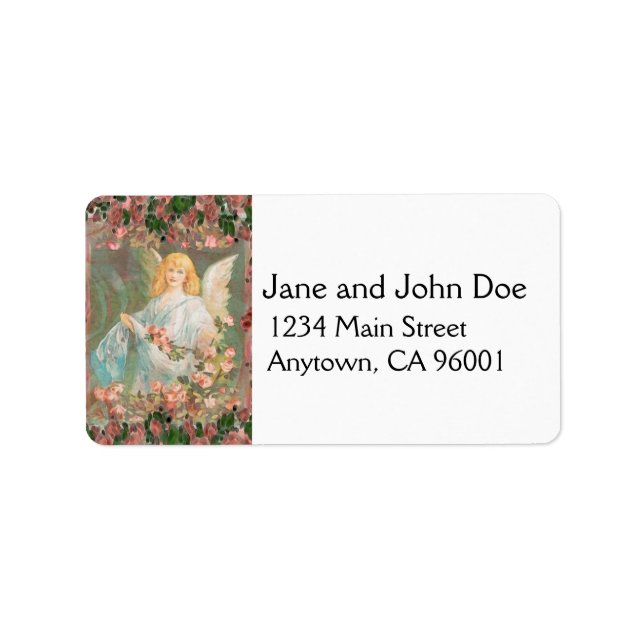 Guardian Angel with Pink Roses Label (Front)