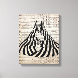 Guardian Angel Woman little girl sheet music Art   Canvas Print