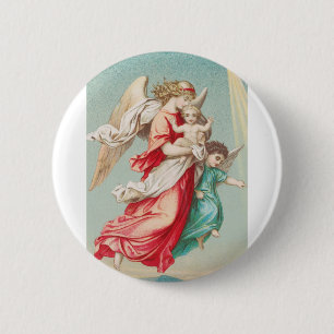 Guardian Angels Carrying A Child Ethereal Art 6 Cm Round Badge