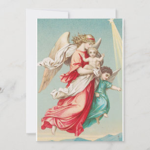 Guardian Angels Carrying A Child Ethereal Art Invitation