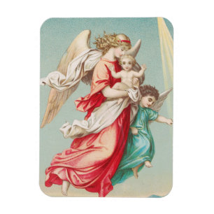 Guardian Angels Carrying A Child Ethereal Art Magnet