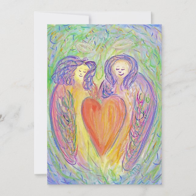 Guardian Angels Heart Custom Invites or Invitation (Front)