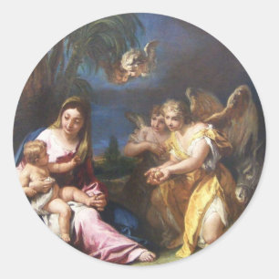 Guardian Angels Offering Gifts Classic Round Sticker