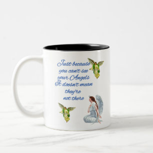 Guardian angels watch over you Two-Tone coffee mug