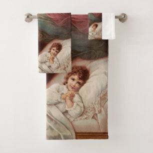 Guardian angels with child bath towel set