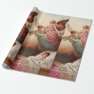 Guardian angels with child wrapping paper