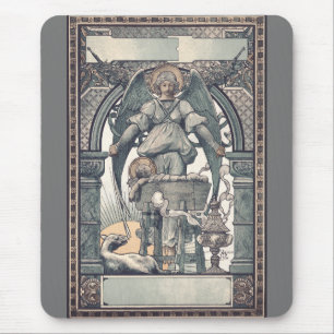 Guardian angels with Jesus child Mouse Mat