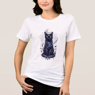 Guardian Cat Celestial Mystic Witchy Halloween Tri-Blend Shirt