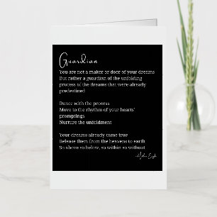 Guardian comforter encouragement poem  foil greeting card
