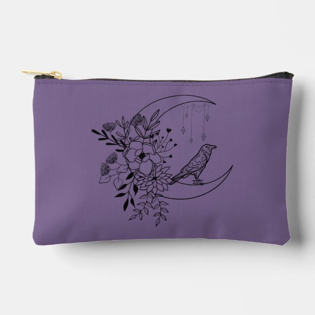 Guardian Crow Zipper Pouch Tarot Card Bag (Front)