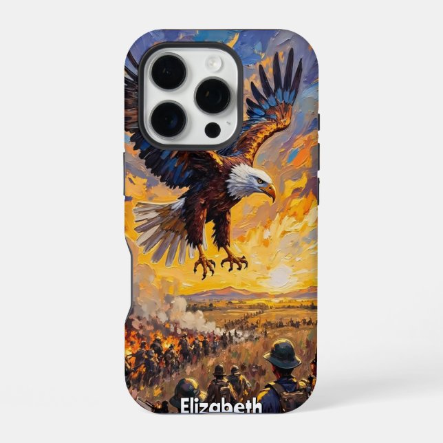 Guardian Eagle, Sunset Battle iPhone Case (Back)