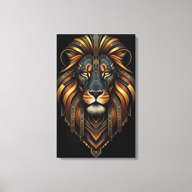 Guardian Lion Abstract Wall Art (Front)