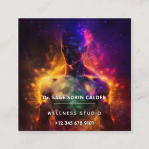 Guardian of Peace   Luminous Human Square Business Card