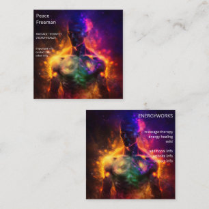Guardian of Peace   Luminous Human Square Business Card