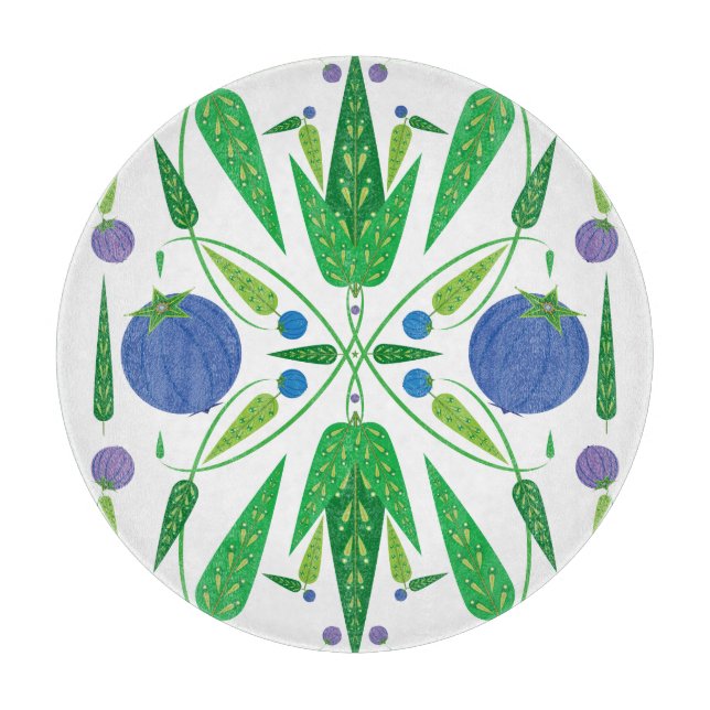 Guardian Of The Blueberries Glass Cutting Boards  (Front)