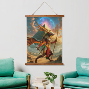 Guardian of the Celestial Gate – Anubis Hanging Tapestry