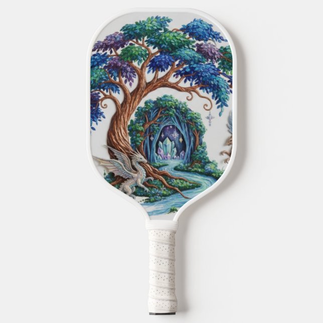 Guardian of the Crystal Cave Pickleball Paddle (Front)