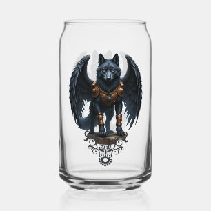 Guardian of the Moon – The Black Winged Wolf Can Glass
