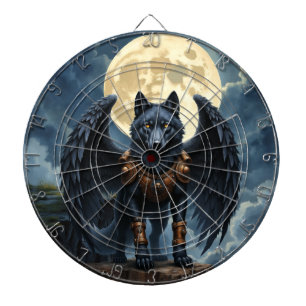 Guardian of the Moon – The Black Winged Wolf Dartboard