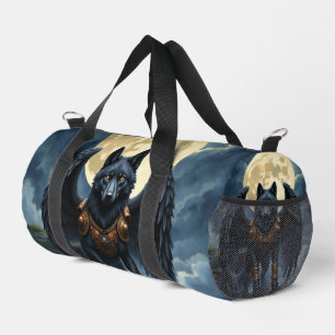 Guardian of the Moon – The Black Winged Wolf Duffle Bag