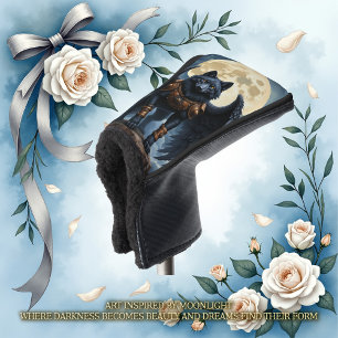 Guardian of the Moon – The Black Winged Wolf Golf Head Cover