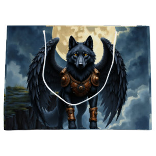 Guardian of the Moon – The Black Winged Wolf Large Gift Bag