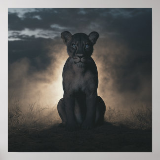 Guardian of the Shadows: The Majestic Lioness Poster