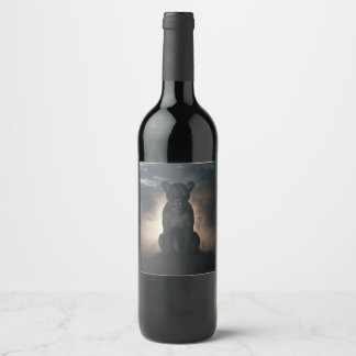 Guardian of the Shadows: The Majestic Lioness Wine Label
