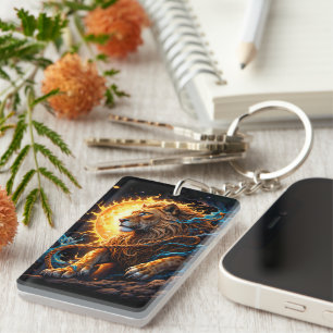 Guardian of the Solar Threshold – Lion of Balance  Key Ring