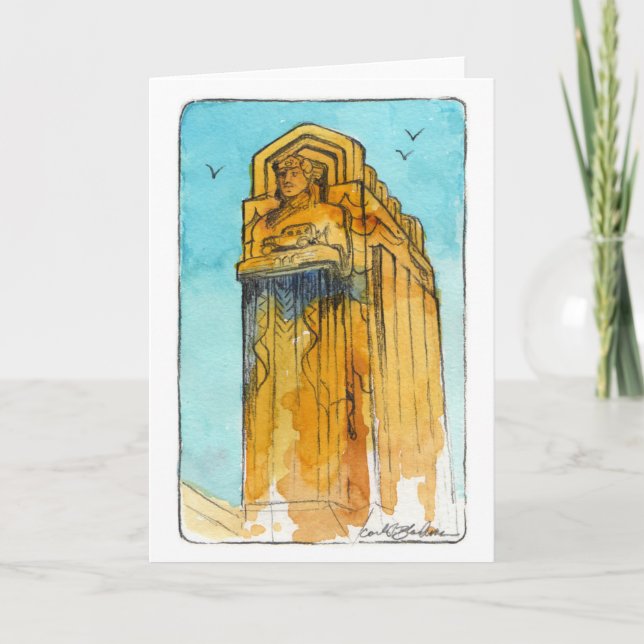 Guardian of Traffic Folded Greeting Card (Front)