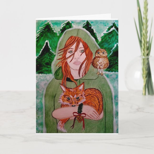 Guardian of Yulewood Forest - Yule Christmas Card (Front)