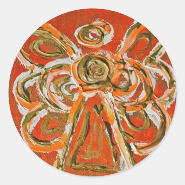 Guardian Orange Angel Art Custom Stickers (Front)