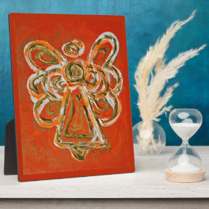 Guardian Orange Angel Painting Art Gift Plaque