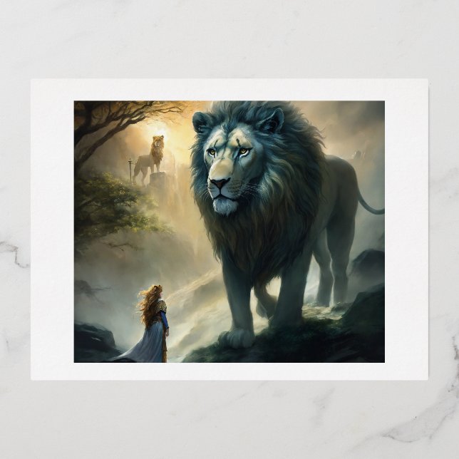 Guardian Roar Postcard Set:Majestic Lions Artistry (Front)
