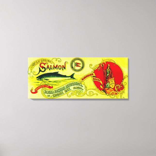Guardian Salmon Can LabelChignik Bay, AK Canvas Print (Front)