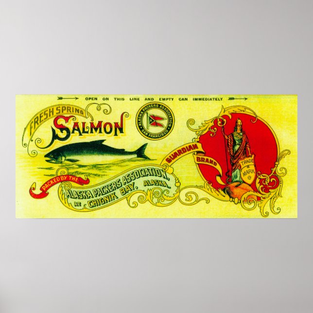 Guardian Salmon Can LabelChignik Bay, AK Poster (Front)
