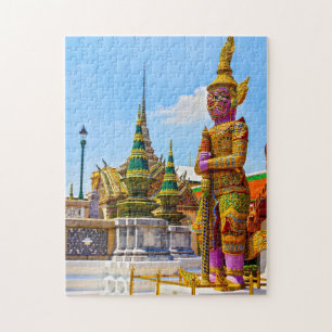 Guardian statue photo print postcard square paper jigsaw puzzle