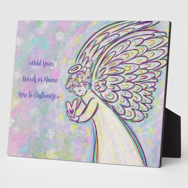 Guardian White Light Angel Painting Art Plaque (Side)
