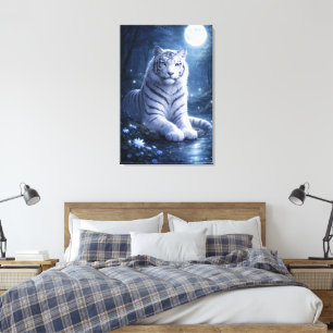 Guardian White Tiger – Silent Strength and Gentle  Canvas Print