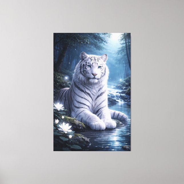 Guardian White Tiger – Silent Strength and Gentle  Canvas Print (Front)