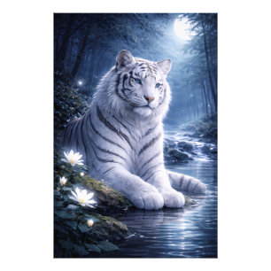 Guardian White Tiger – Silent Strength and Gentle Photo Print