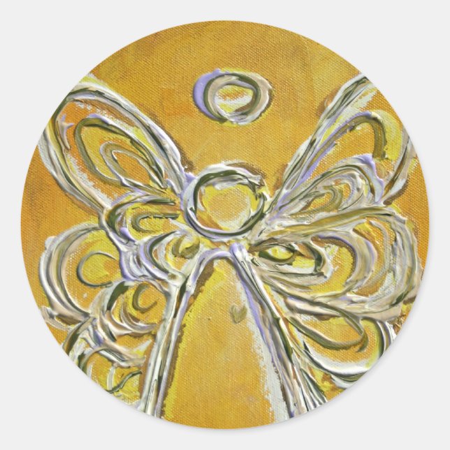 Guardian Yellow Angel Art Custom Stickers (Front)