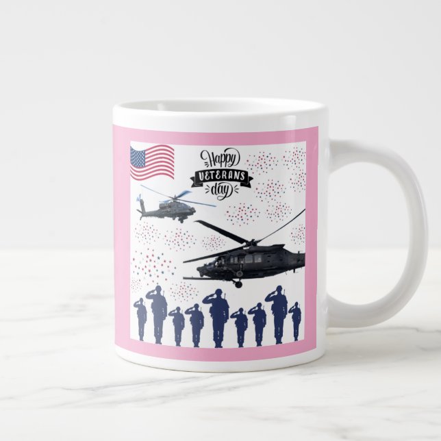 Guardians of Freedom pink Large Coffee Mug (Right)