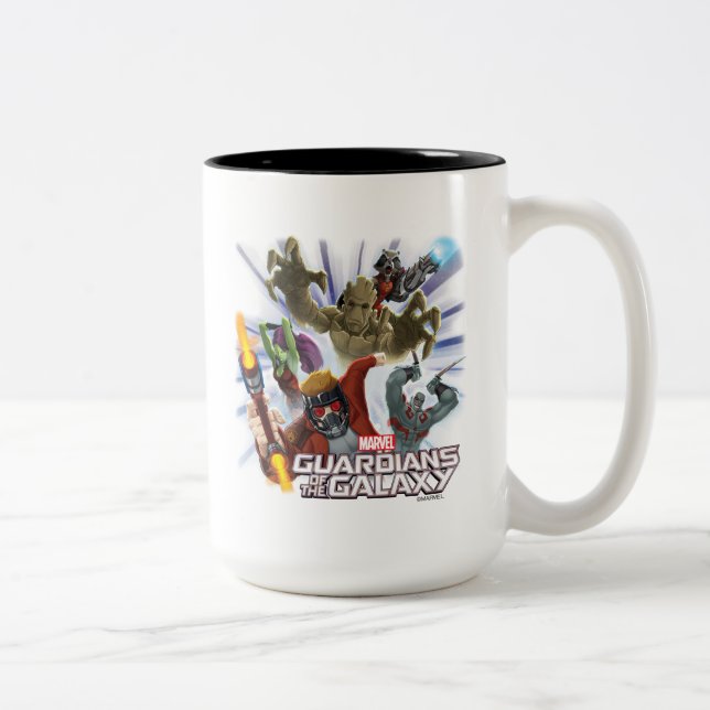 Guardians of the Galaxy Group Attack Two-Tone Coffee Mug (Right)