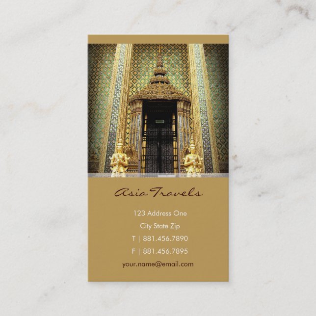 Guardians Of The Golden Palace Thailand Photo Business Card (Front)