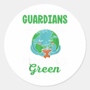 Guardians Of Tomorrows Green Save The Planet Earth Classic Round Sticker