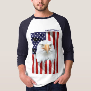 Guarding American Eagle, The USA Flag, Patriotic T-Shirt