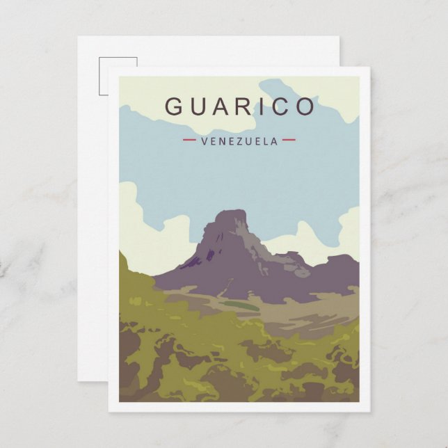 Guarico Venezuela Art Vintage Travel Illustration Postcard (Front/Back)