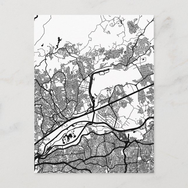 Guarulhos Brazil Map Postcard (Front)