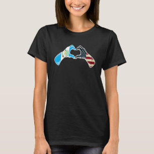 Guatemala American USA Flag   USA Guatemalan Heart T-Shirt